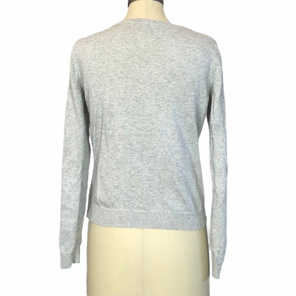 H&M light heather gray crew neck cardigan - Picture 3 of 5